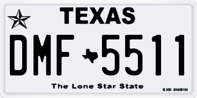 TX license plate DMF5511
