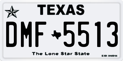 TX license plate DMF5513