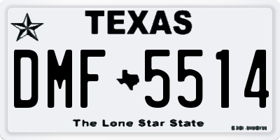 TX license plate DMF5514