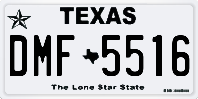TX license plate DMF5516