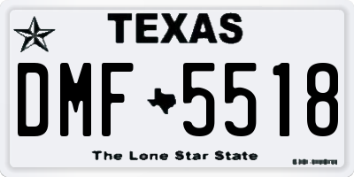 TX license plate DMF5518