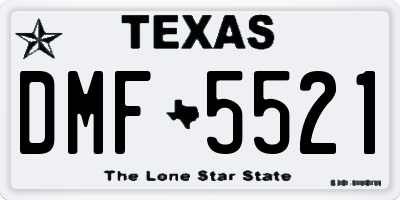 TX license plate DMF5521