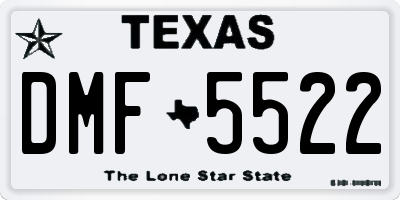 TX license plate DMF5522