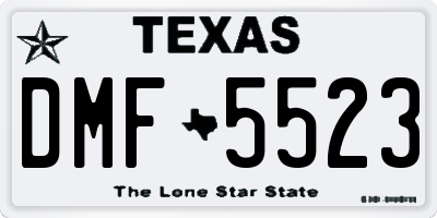 TX license plate DMF5523