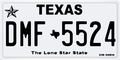 TX license plate DMF5524