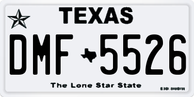 TX license plate DMF5526