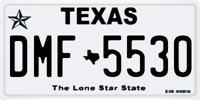 TX license plate DMF5530