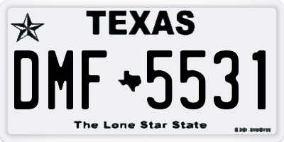 TX license plate DMF5531