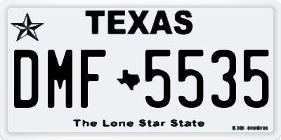 TX license plate DMF5535