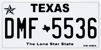 TX license plate DMF5536