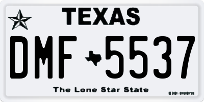 TX license plate DMF5537