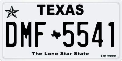 TX license plate DMF5541