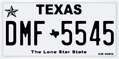 TX license plate DMF5545