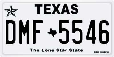 TX license plate DMF5546