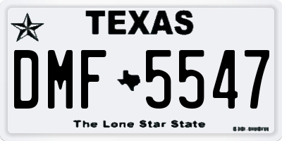 TX license plate DMF5547