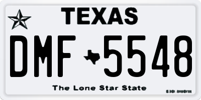 TX license plate DMF5548