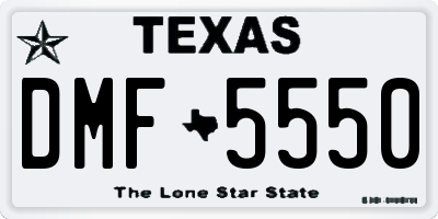 TX license plate DMF5550