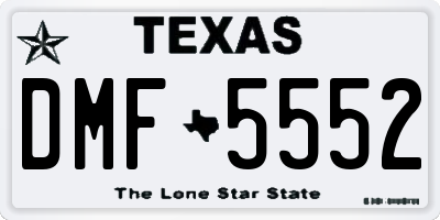 TX license plate DMF5552