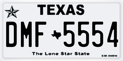 TX license plate DMF5554