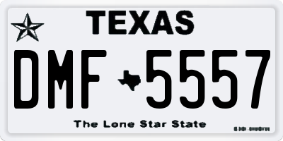 TX license plate DMF5557