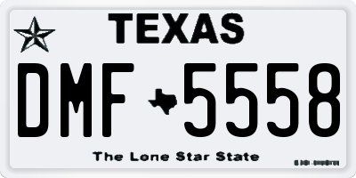 TX license plate DMF5558