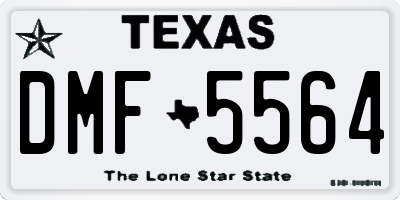 TX license plate DMF5564