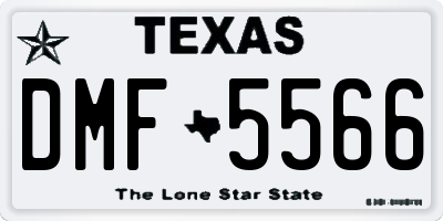 TX license plate DMF5566