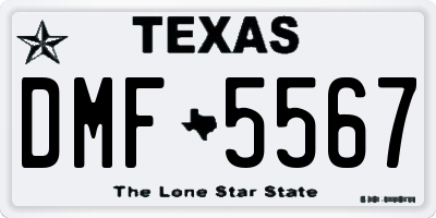 TX license plate DMF5567