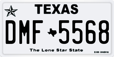 TX license plate DMF5568