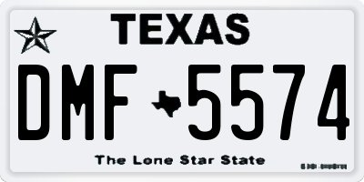 TX license plate DMF5574