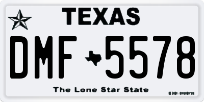 TX license plate DMF5578