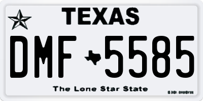 TX license plate DMF5585