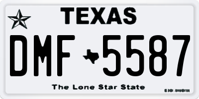TX license plate DMF5587