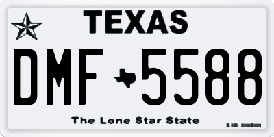 TX license plate DMF5588