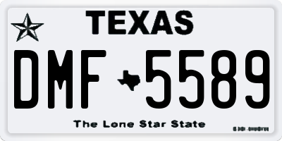 TX license plate DMF5589