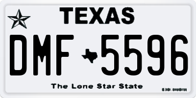 TX license plate DMF5596