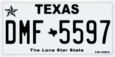 TX license plate DMF5597