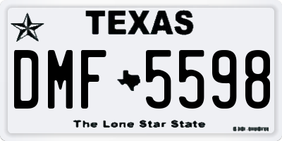 TX license plate DMF5598