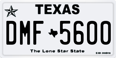 TX license plate DMF5600