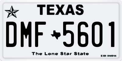 TX license plate DMF5601