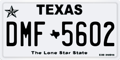TX license plate DMF5602