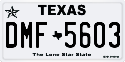 TX license plate DMF5603