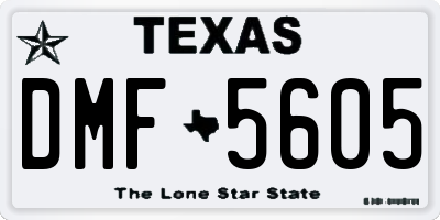 TX license plate DMF5605