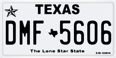 TX license plate DMF5606
