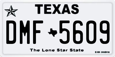 TX license plate DMF5609