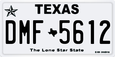 TX license plate DMF5612