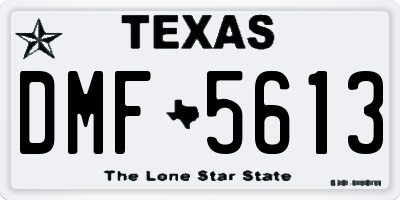 TX license plate DMF5613