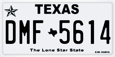 TX license plate DMF5614
