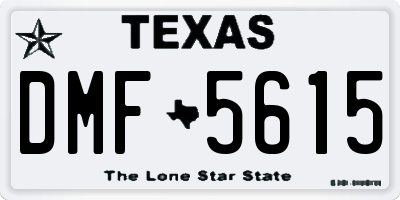 TX license plate DMF5615