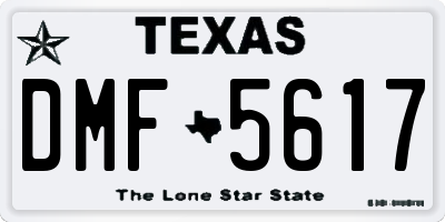 TX license plate DMF5617